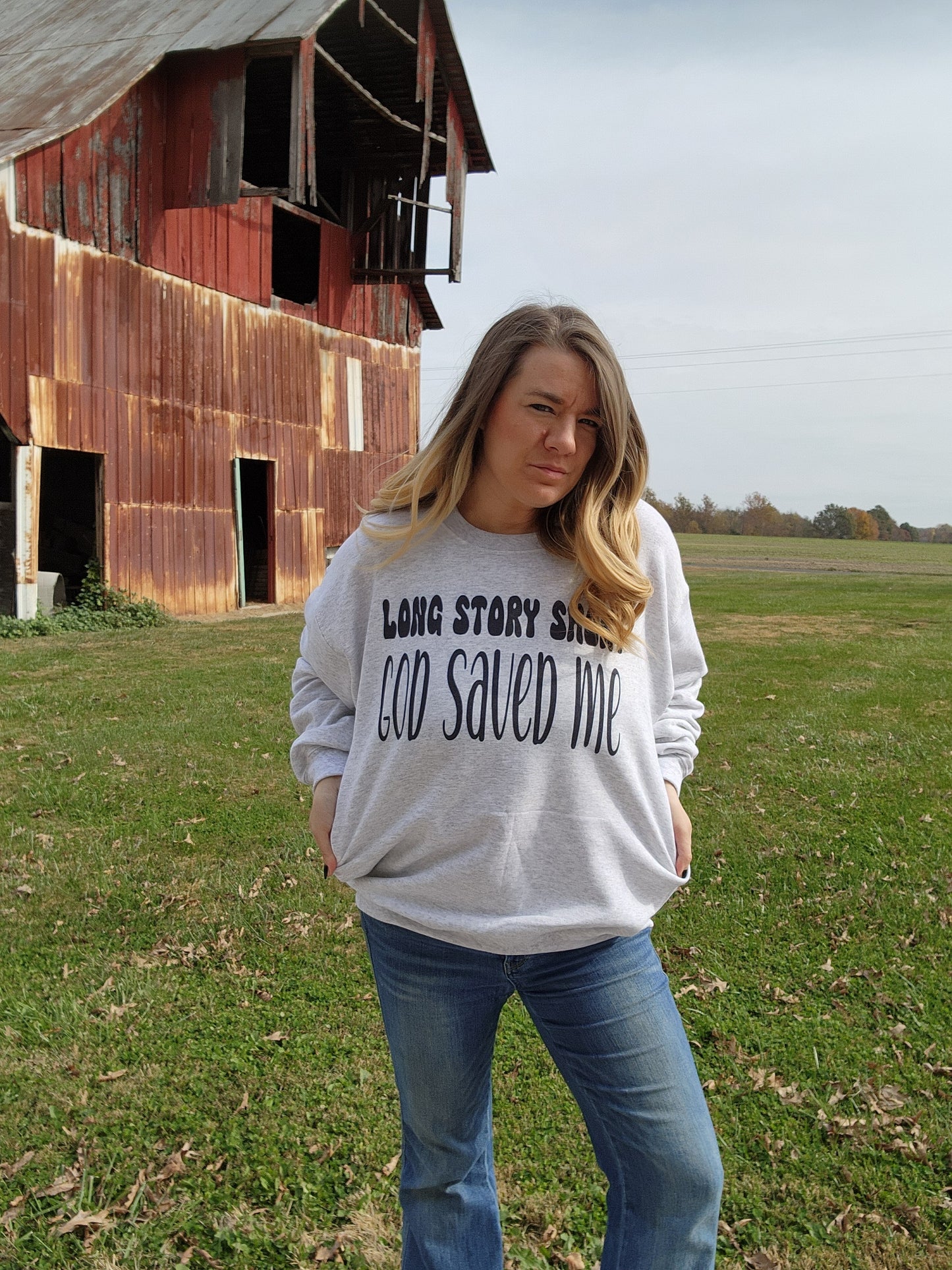 God saved me- crewneck