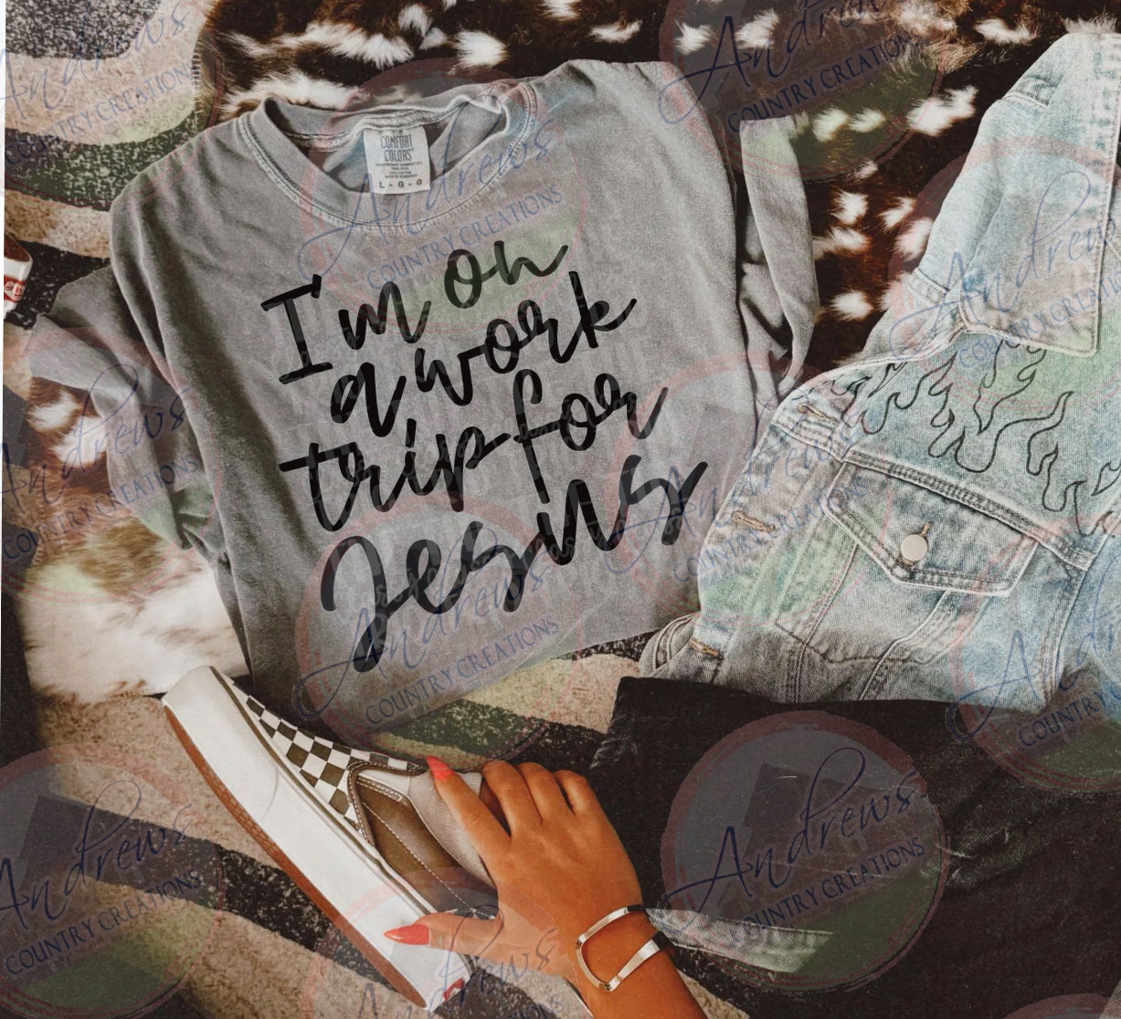 Work trip for Jesus- comfort colors tee