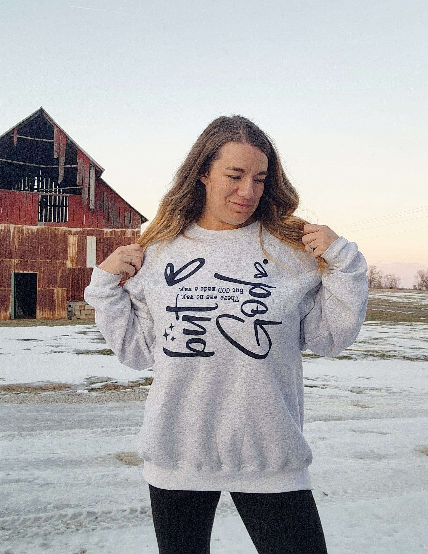 But God- printed upside down- crewneck sweatshirt