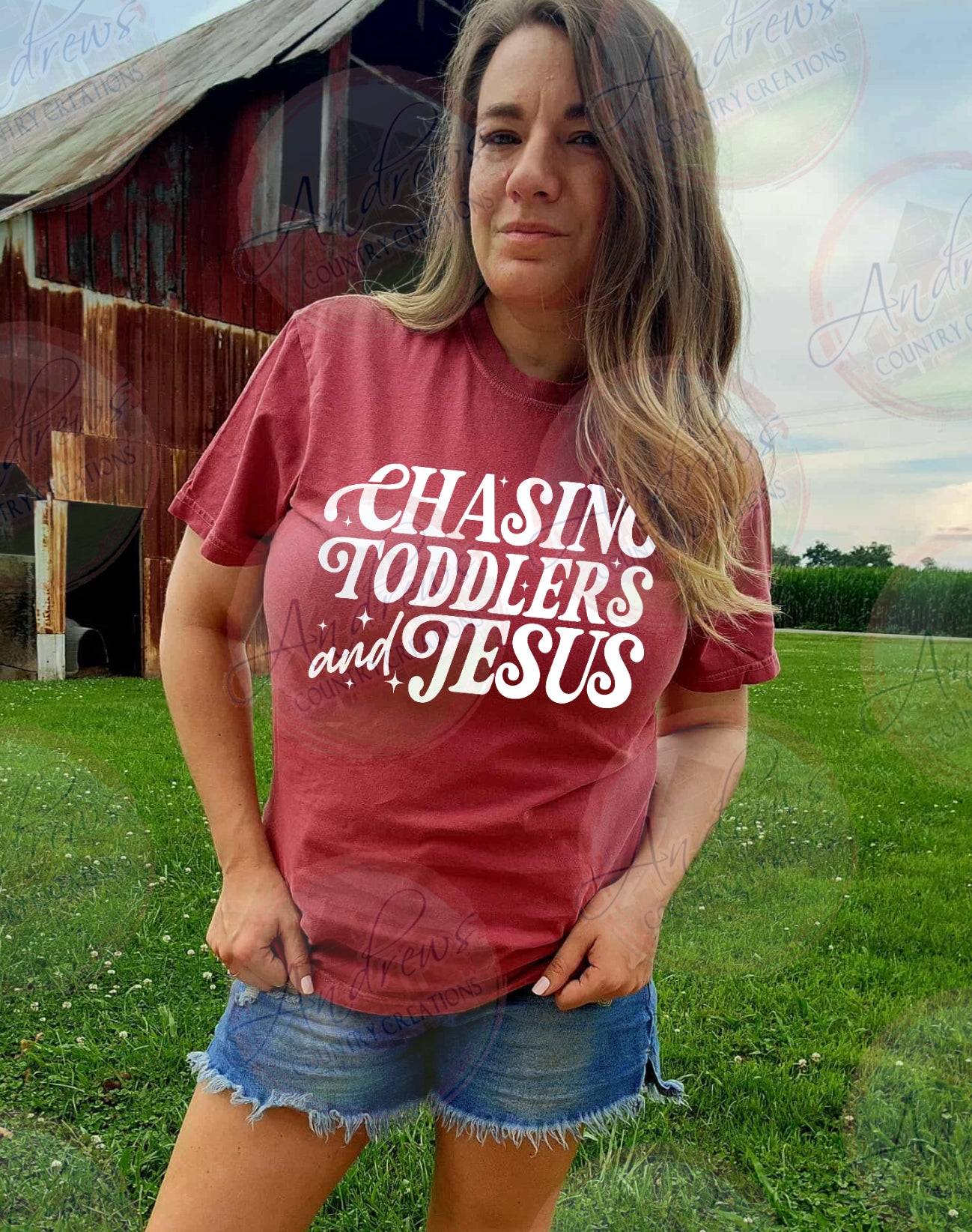 Chasing toddlers and Jesus- comfort colors tee