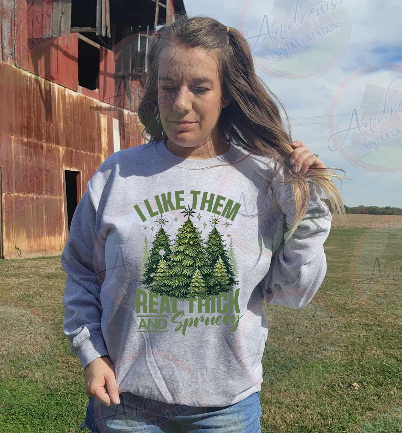 Thick and sprucey- Christmas Crewneck sweatshirt