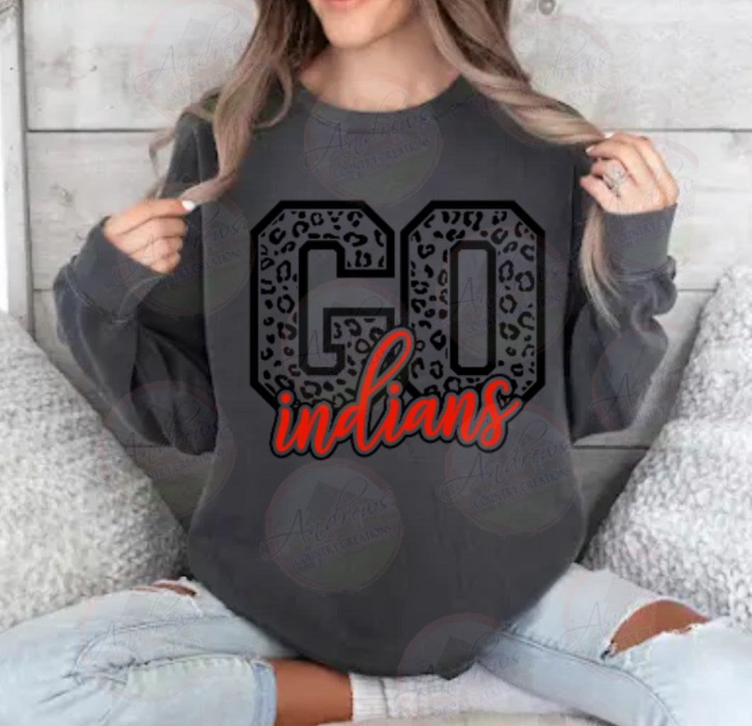 Go Indians- - Comfort Colors- Lighweight Crewneck Sweatshirt