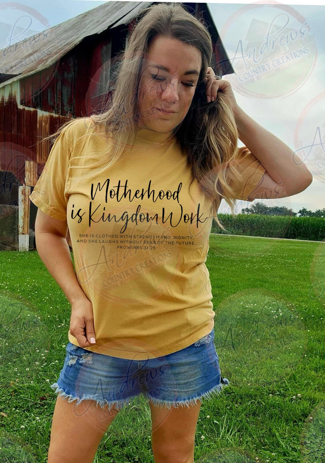 Motherhood is kingdom work-comfort colors tee