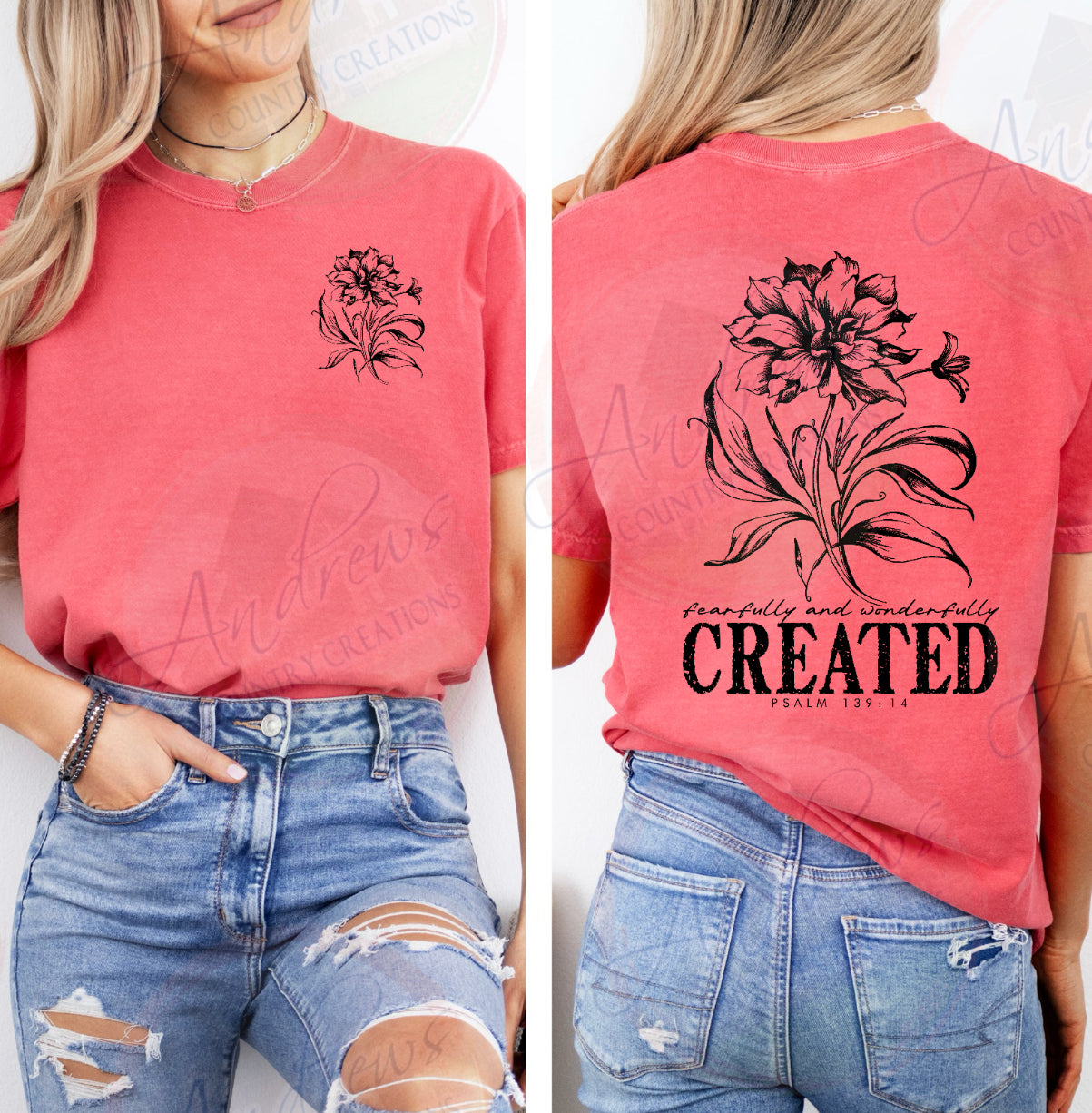 Created- front and back design- comfort colors