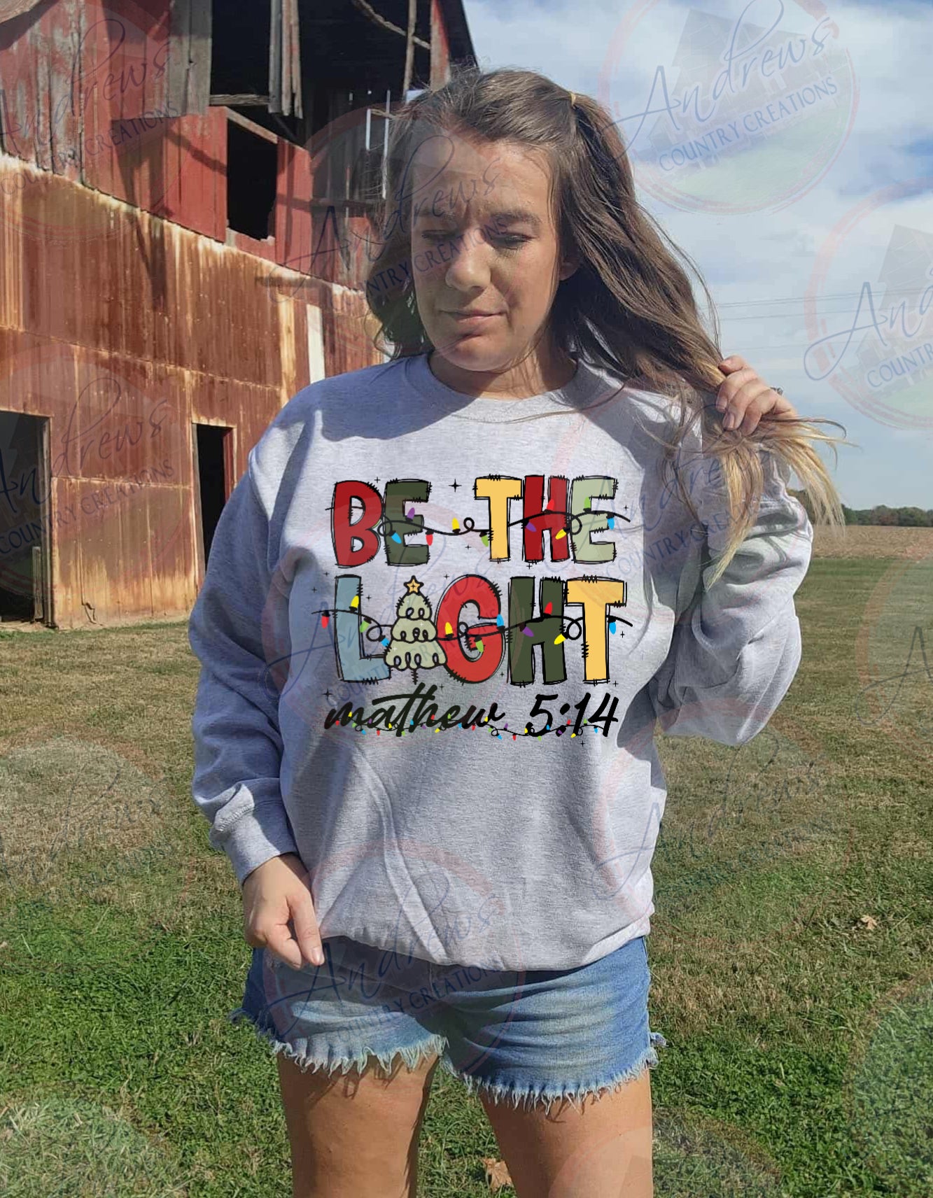 Be the light- Christmas Crewneck sweatshirt
