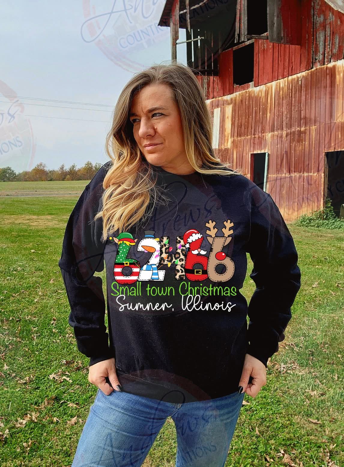 Small town Christmas- custom zipcode and town