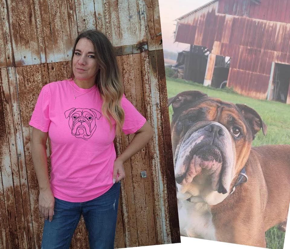 Custom- dog paw or dog face tee- comfort color- neon pink