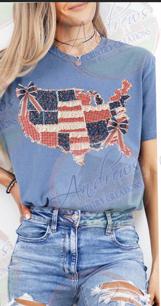 Faux Quilted United States- comfort colors