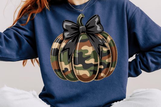 Camo pumpkin- crewneck sweatshirt