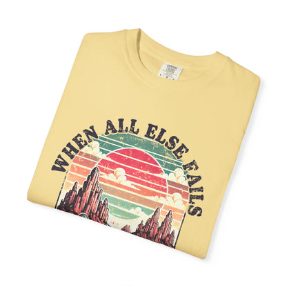 God Doesn't T-Shirt - Unisex Garment-Dyed Tee for Faith and Inspiration