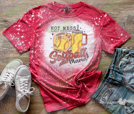 Hot mess-  bleached tee