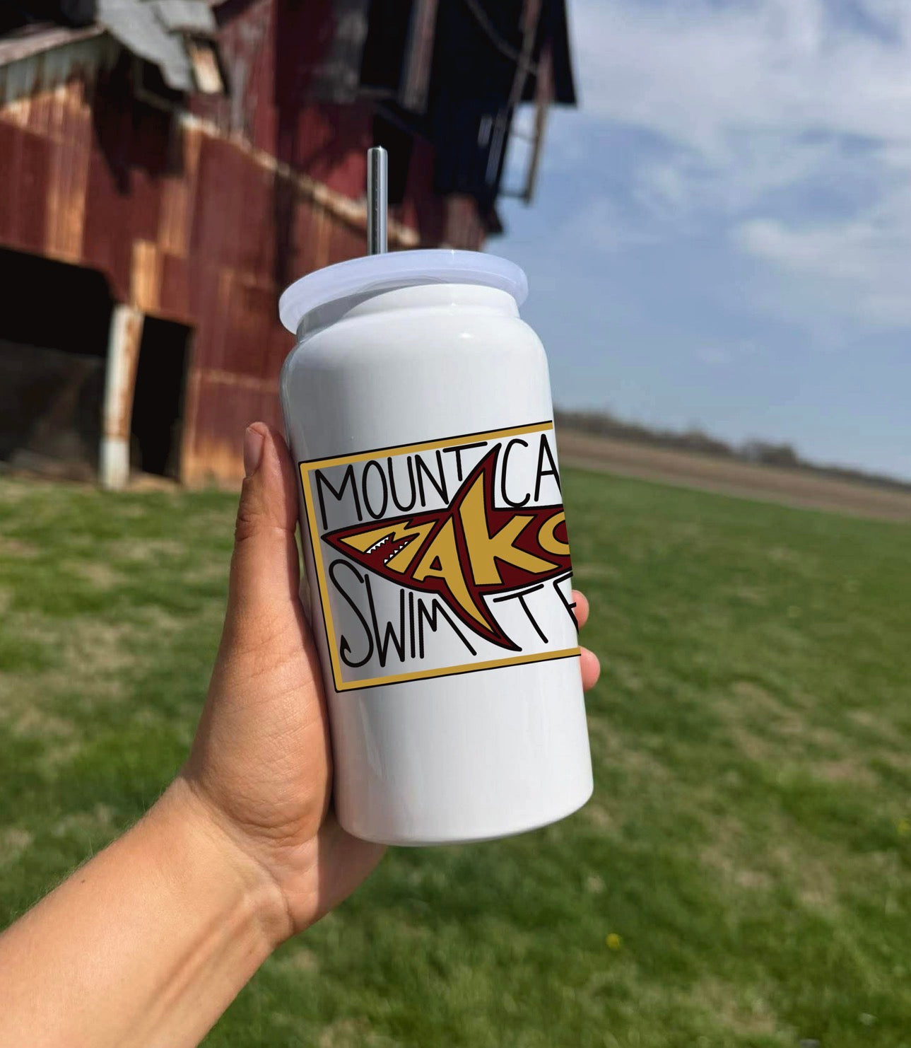 16oz metal - tumbler -MC Swim- Makos