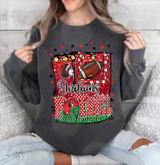 Indians Football- Comfort Colors- Lighweight Crewneck Sweatshirt