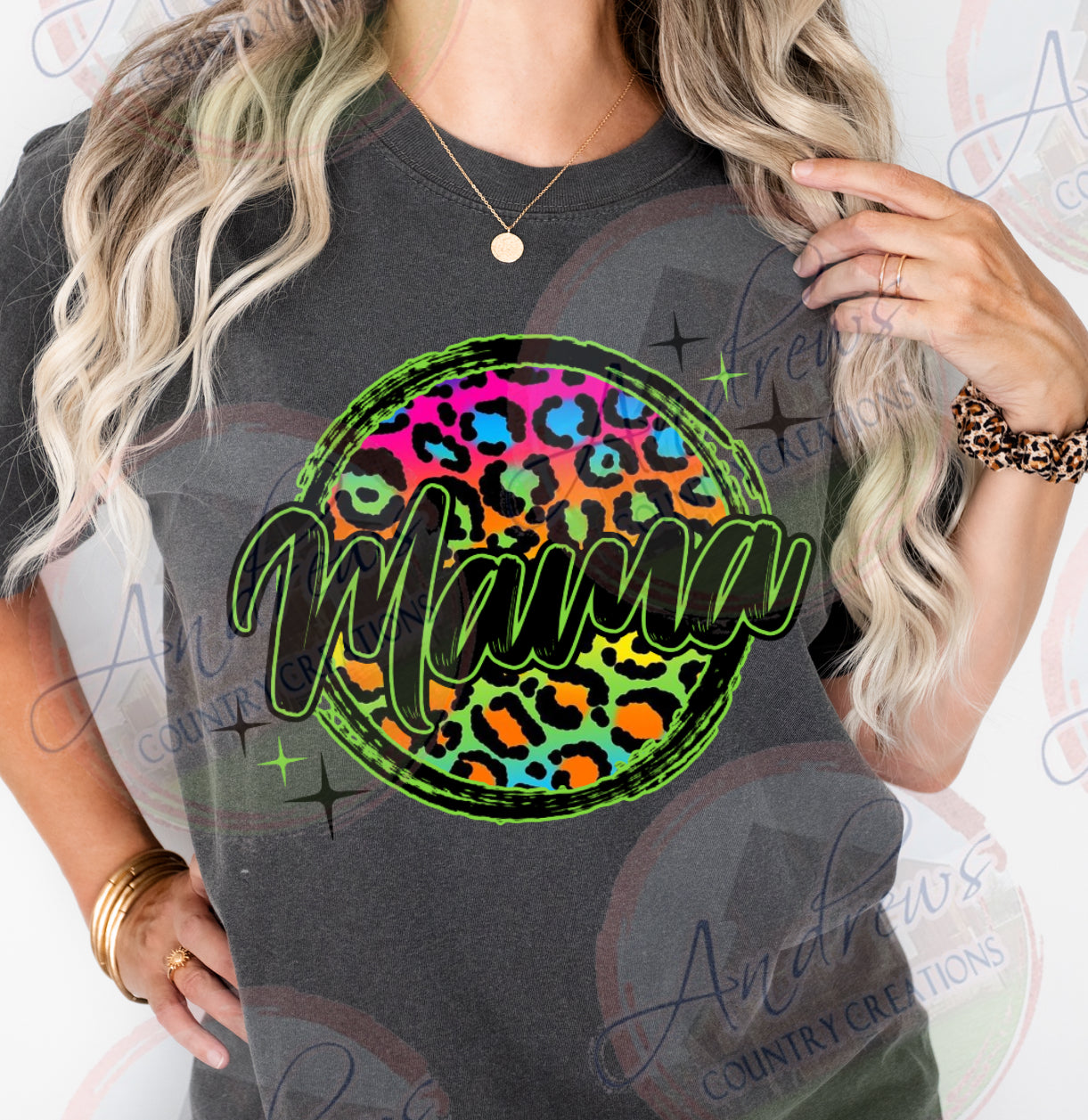 Mama-leopard- comfort colors