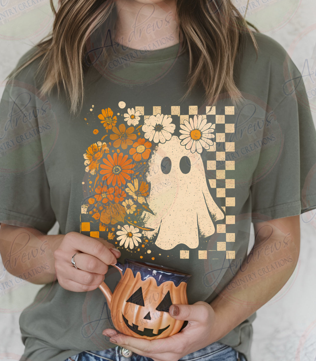 Floral ghost- comfort colors