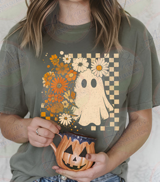 Floral ghost- comfort colors
