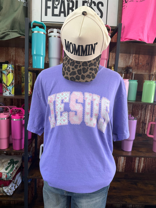 JESUS- faux embroidery- comfort colors- RTS