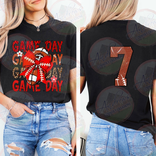 Gameday- comfort colors tee- custom number