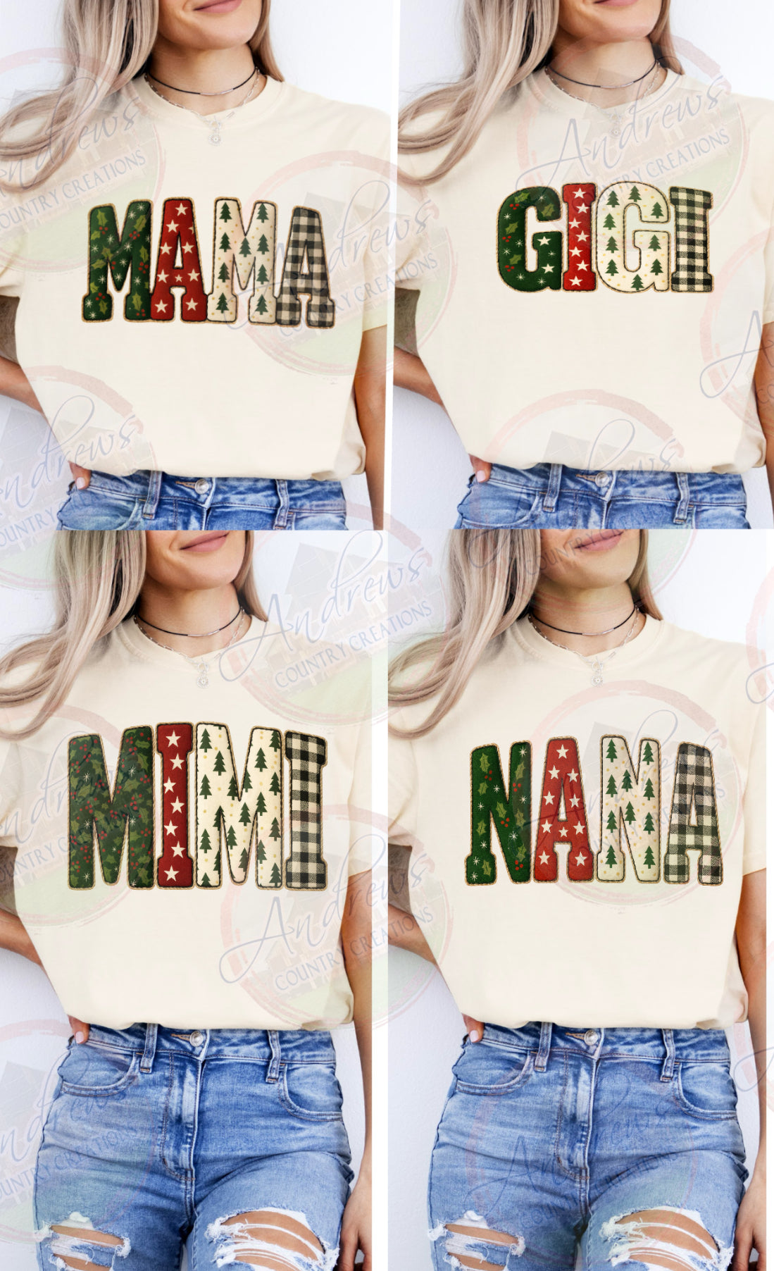 Mama, Gigi, Mimi, nana -Comfort colors