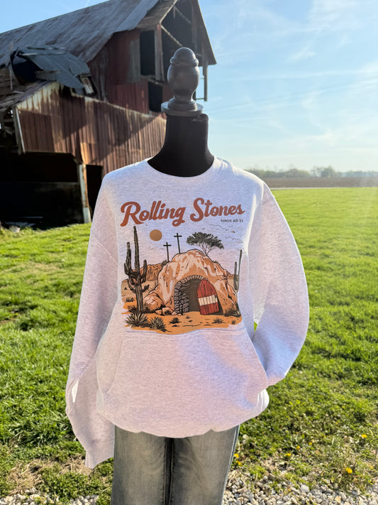 Rolling Stones since AD 33- Pocket Crewneck- Ready to ship