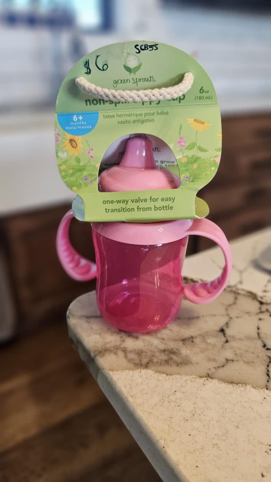 Pink double handle sippy