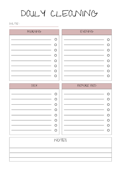 Cleaning & Organizing Journal- digital download