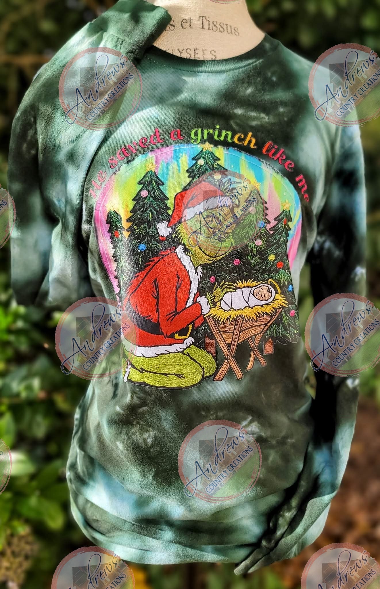 Saved a grinch like me- Ice dye- tee or long sleeve