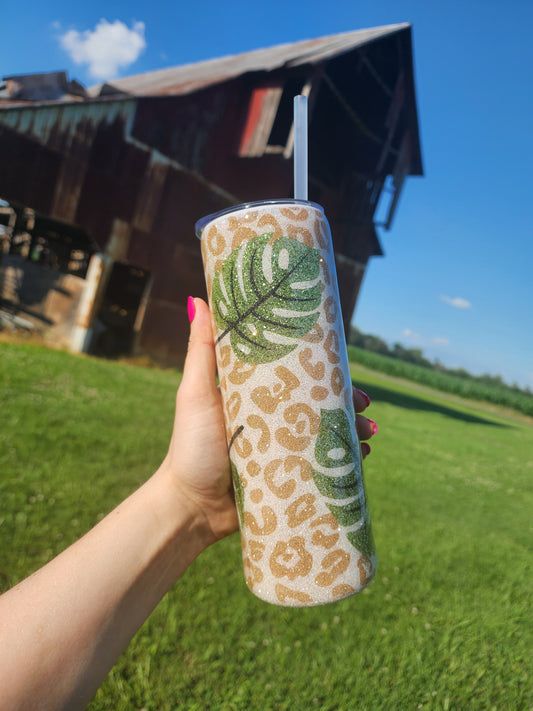 20oz leopard palm