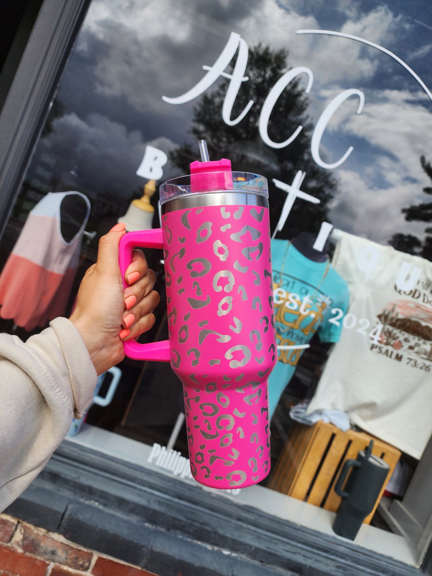 40oz pink leopard