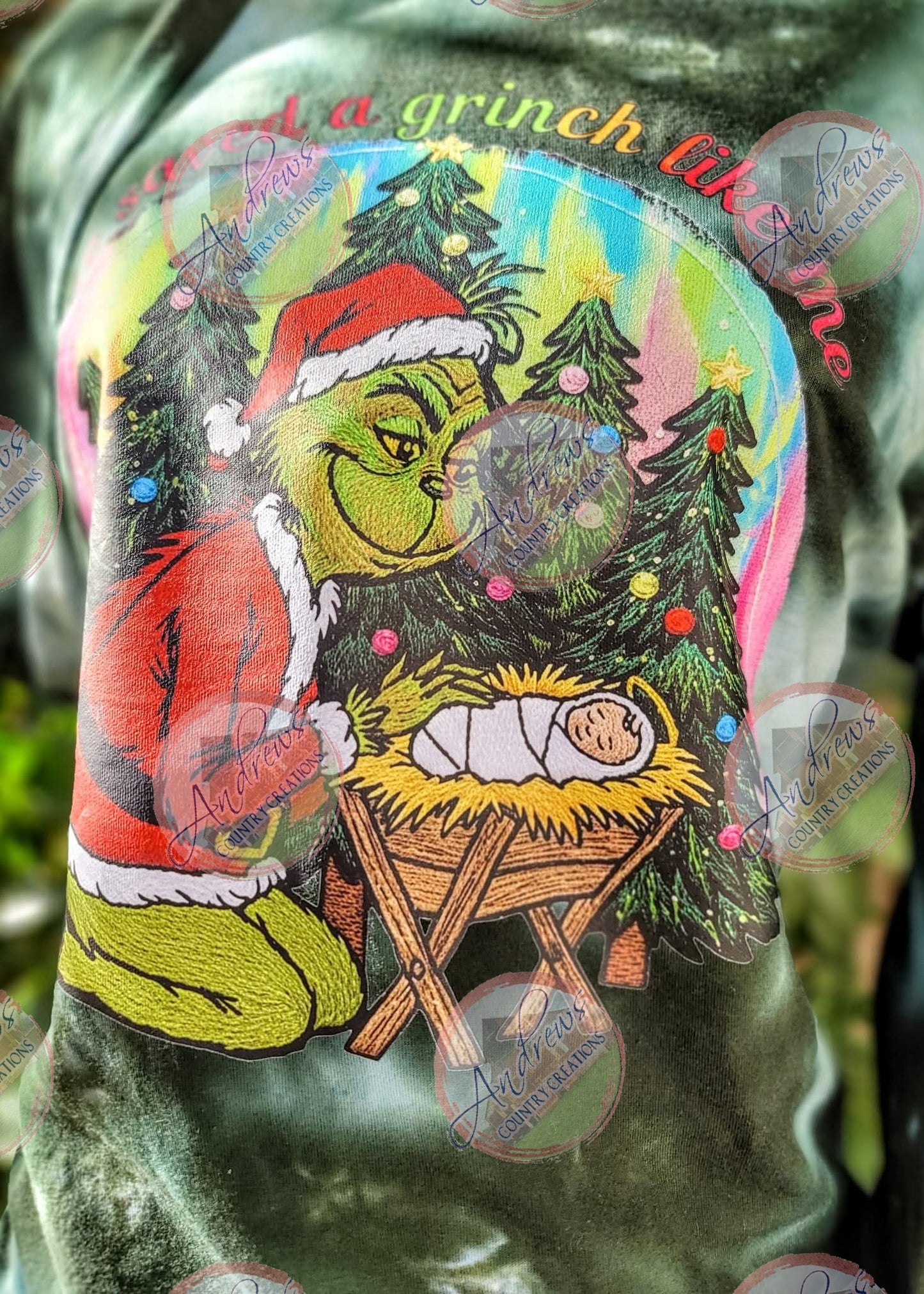 Saved a grinch like me- Ice dye- tee or long sleeve