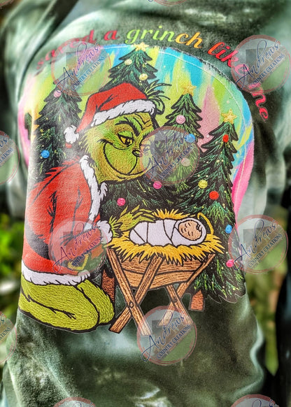 Saved a grinch like me- Ice dye- tee or long sleeve