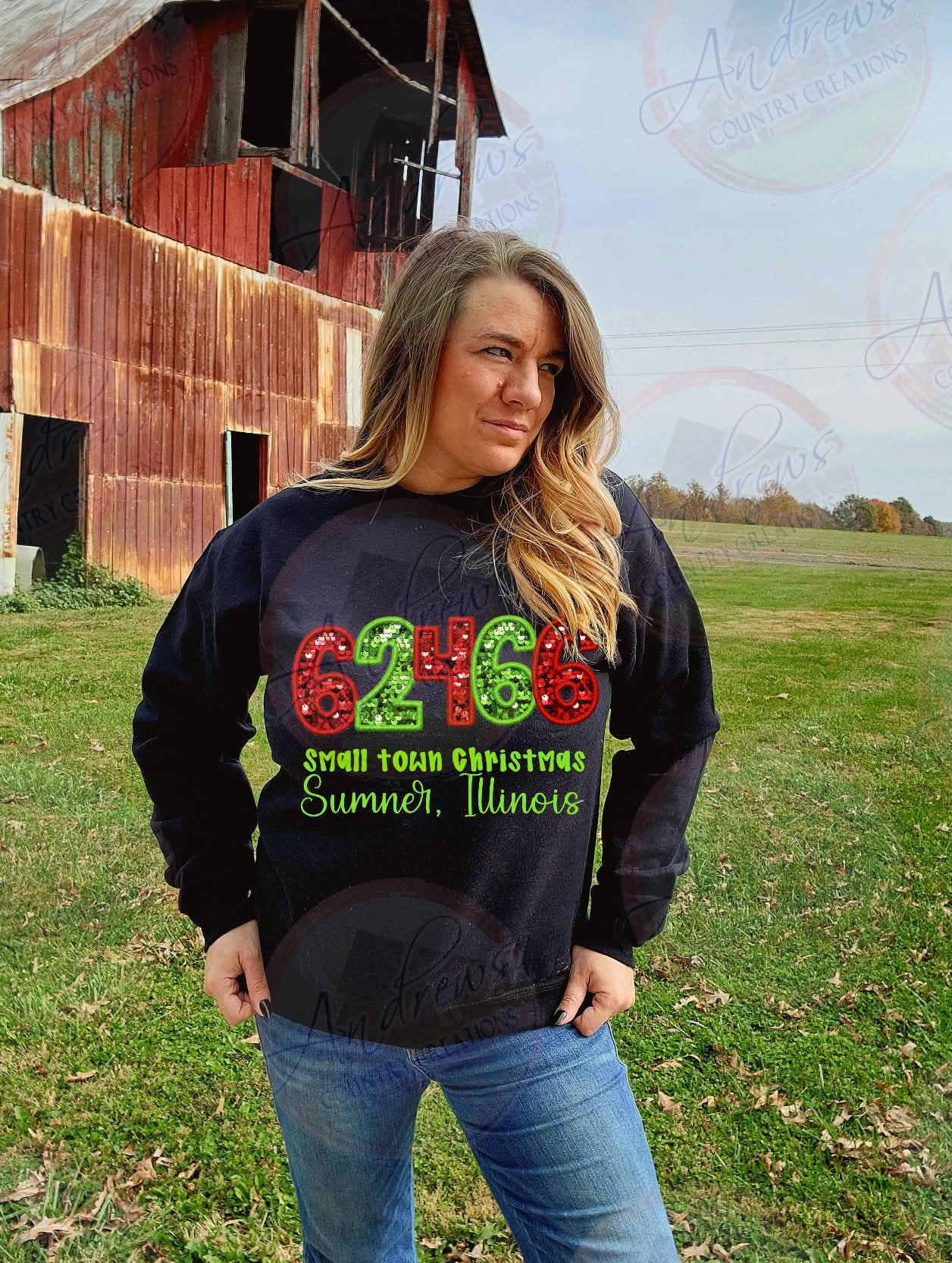 Small town Christmas- custom zipcode and town